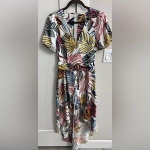 Lulumari Botanical Print Romper Dress With Shorts Women’s Small